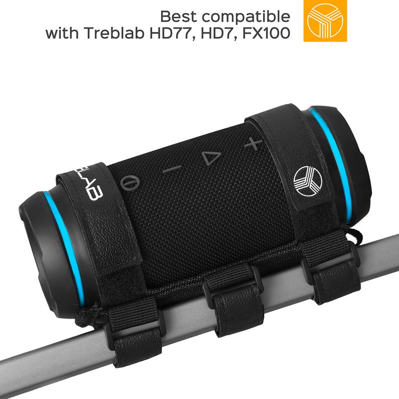 TREBLAB Bluetooth Speaker Mount - Universal Speaker Mount for Bike, Golf Cart Railing - Adjustable Strap Holder Compatible with Most Portable Speakers - Image 4